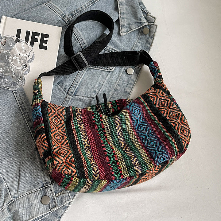 Artisan-Inspired Textured Crossbody Bag