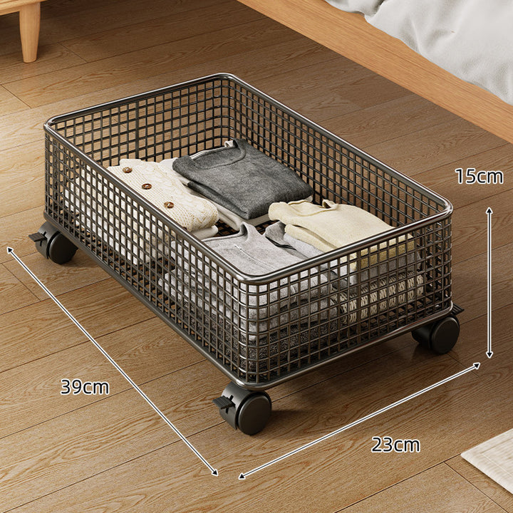 Large Metal Grid Under-Bed Storage Basket