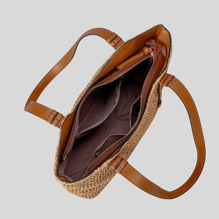 Natural Straw Beach Tote