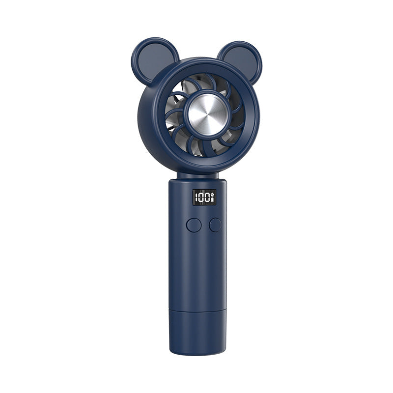 Unisex Portable Hand Fan in Cute Bear Design with Digital Display Kalsten