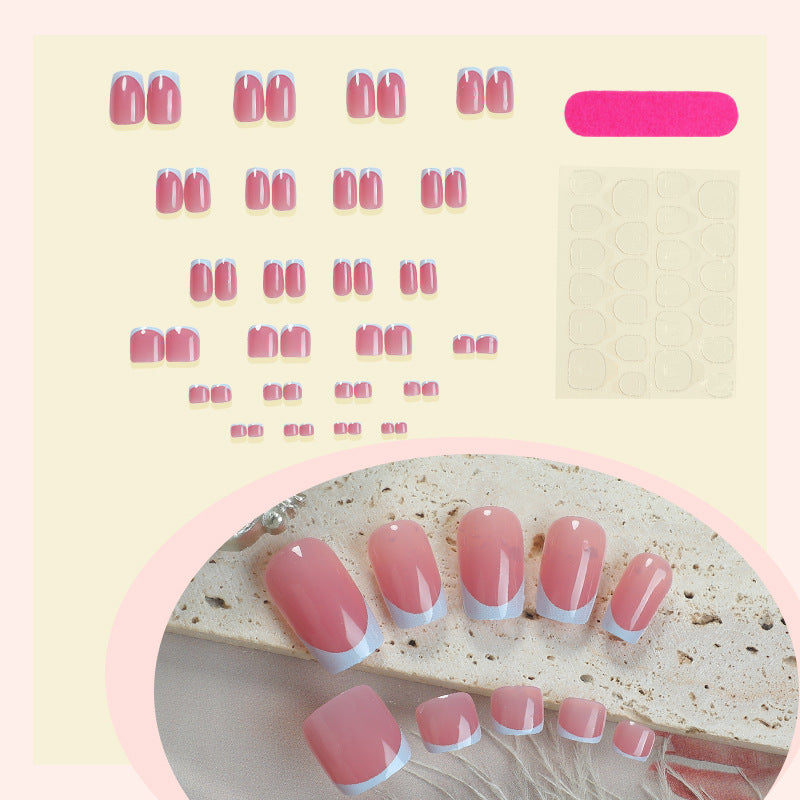 Acrylic nail set with stylish French design Kalsten