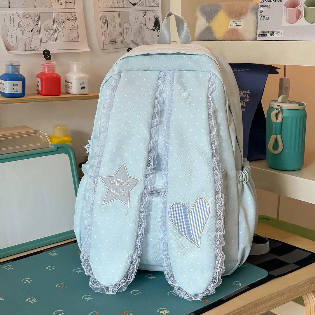 Cute Bunny-Ear Design Embellished Backpack Kalsten