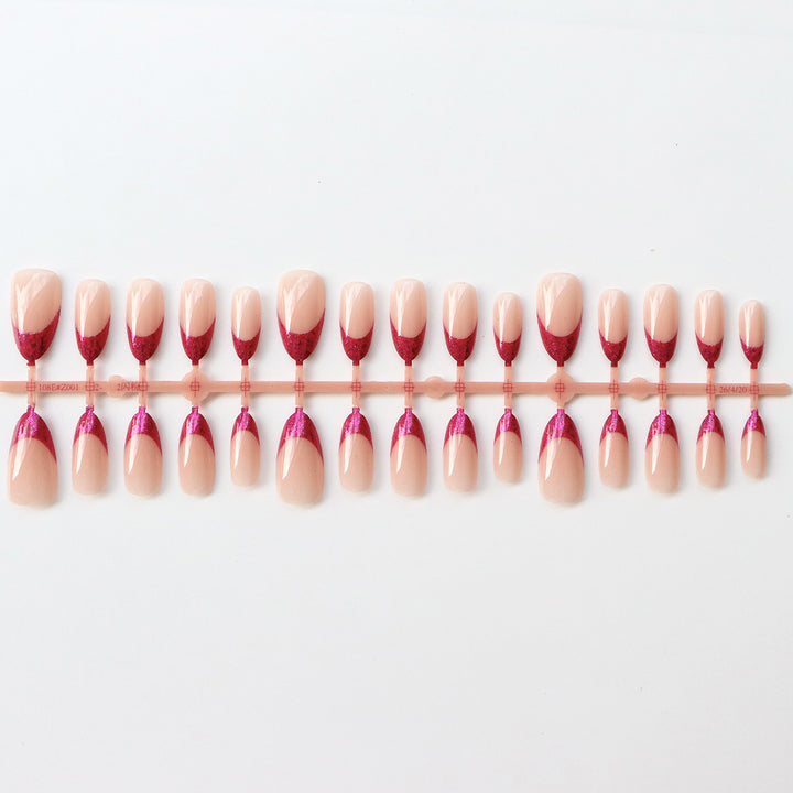Glamorous Glitter French Tip Press-On Nails