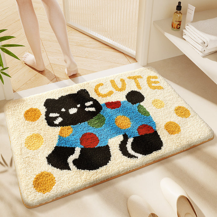 Cat-Themed Plush Bath Mat Kalsten