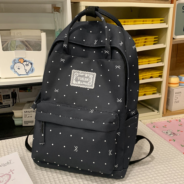 Stylish Dot-Printed Backpack Kalsten