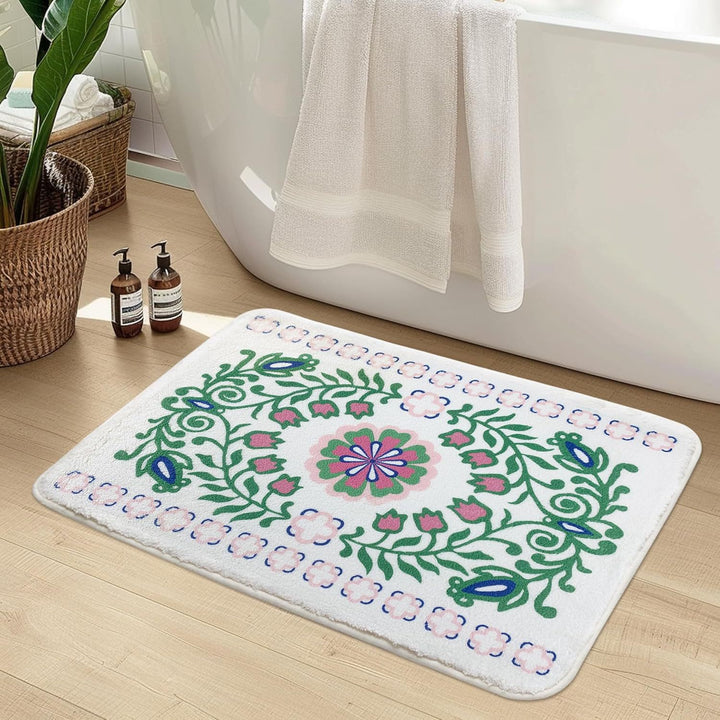 Luxurious Floral Design Bath Mat Kalsten