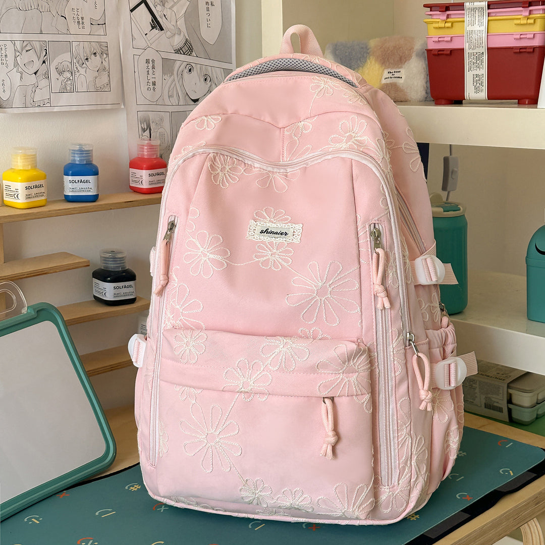 Embroidered Floral Patterned Backpack Kalsten