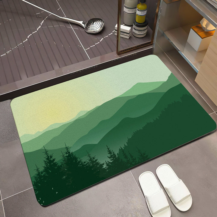 Scenic Mountain Landscape Bath Mat Kalsten