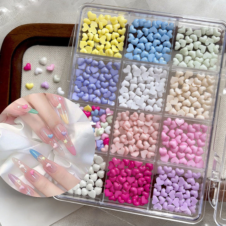Decorative Heart-Shaped Nail Art Gems