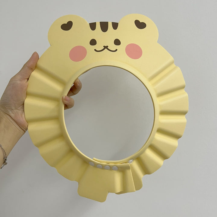Baby Bath Shower Visor with Adjustable Snap and Cute Animal Ruffle Design