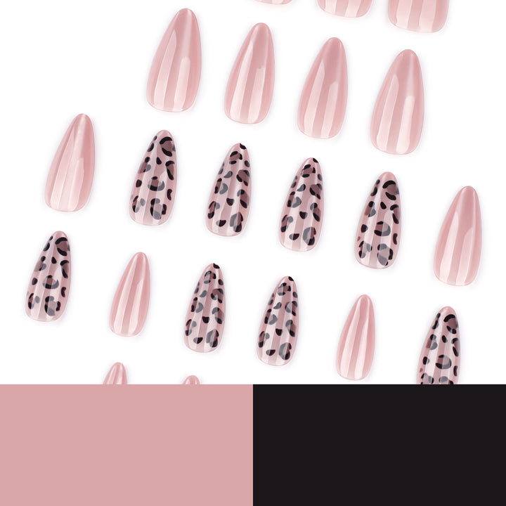Elegant Stiletto Nail Extensions with Leopard Print Kalsten