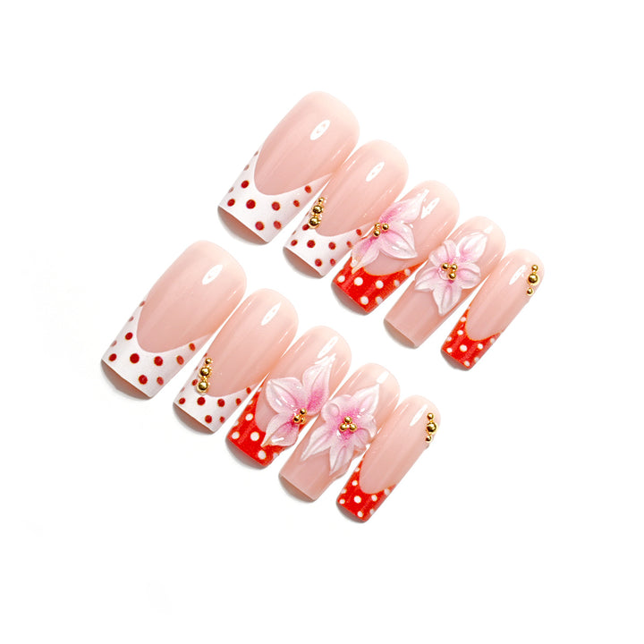 Artistic Floral Press-On Nail Set