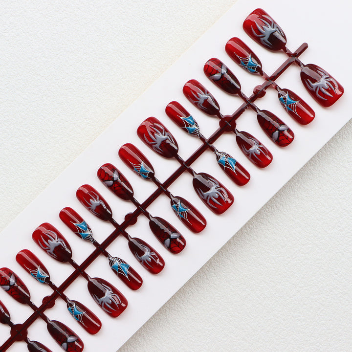 Thematic Spider-Man Inspired Press-On Nail Art Set Kalsten