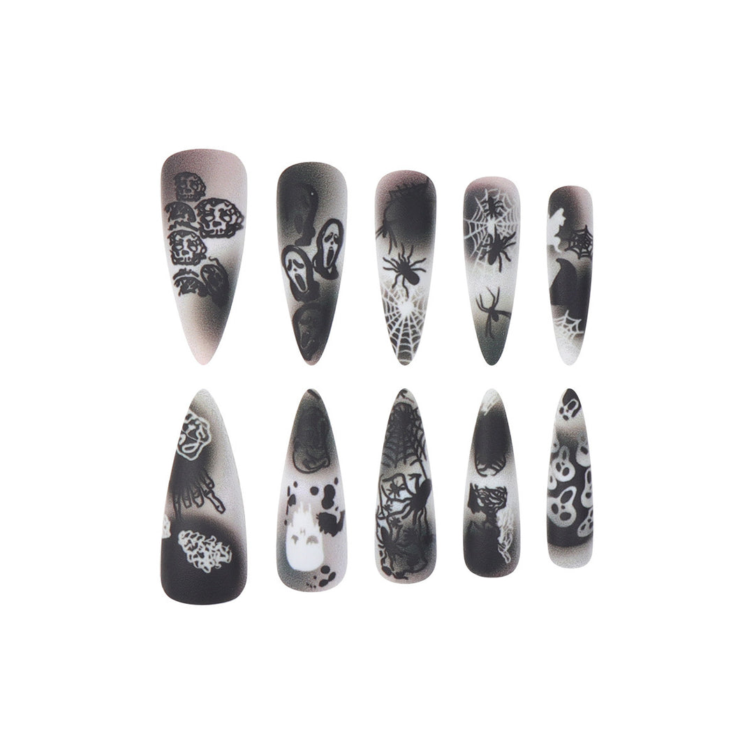 Artistic Halloween-Themed Stiletto Nail Art Kalsten