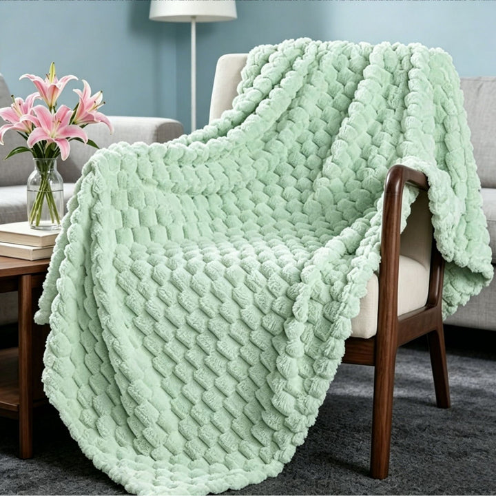 Premium Textured Plush Throw Blanket