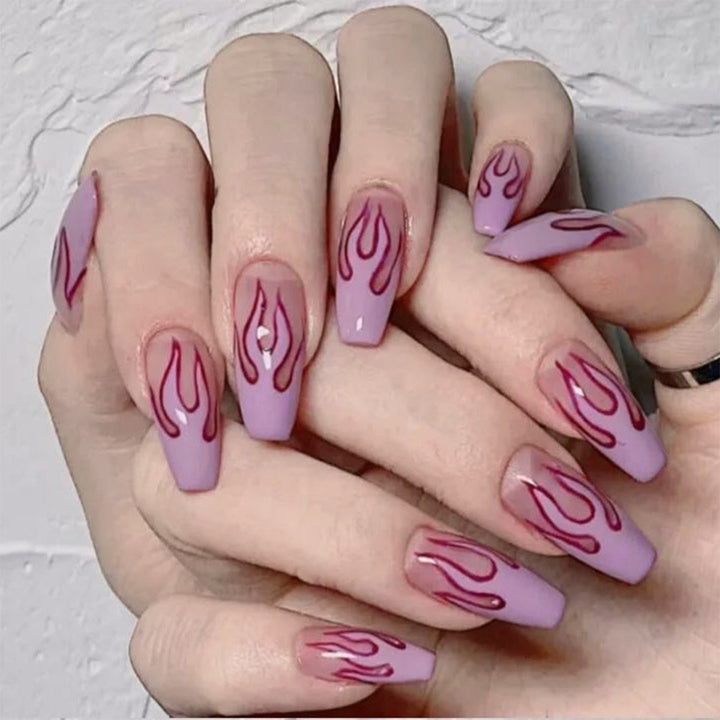 Flame design artificial nails Kalsten