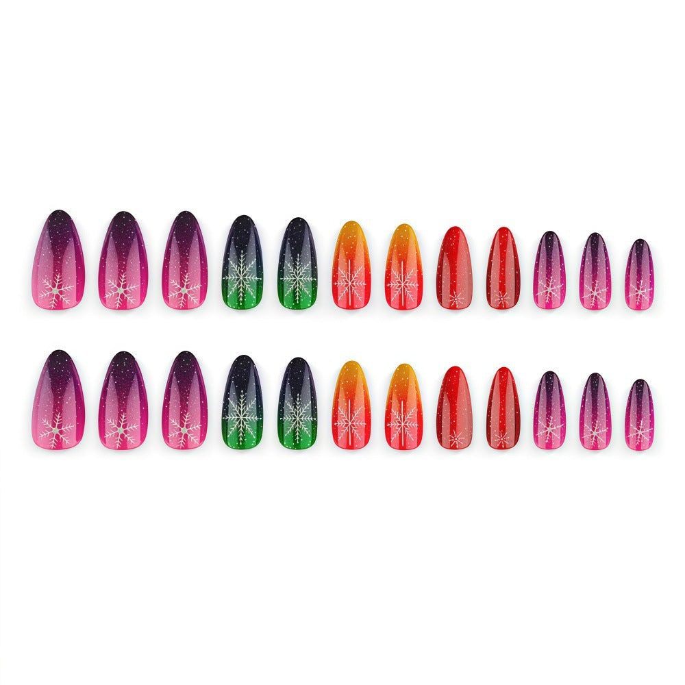 Artificial nails with snowflake motif in glitter finish Kalsten