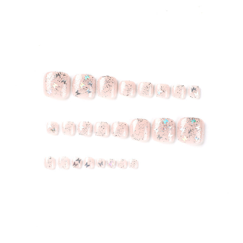 Artful toenail art with glitter and butterfly designs Kalsten