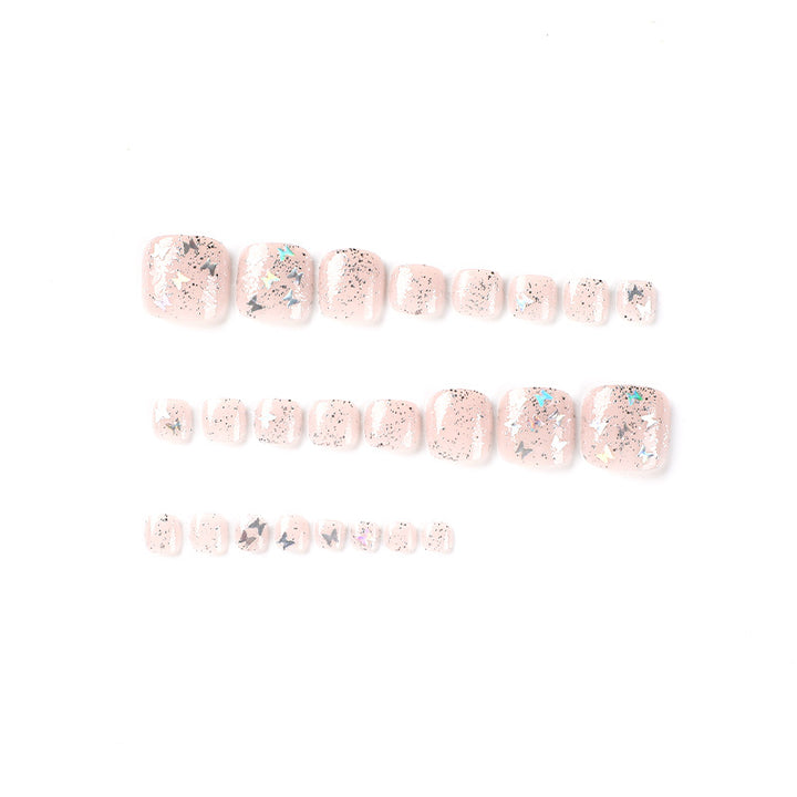 Artful toenail art with glitter and butterfly designs Kalsten