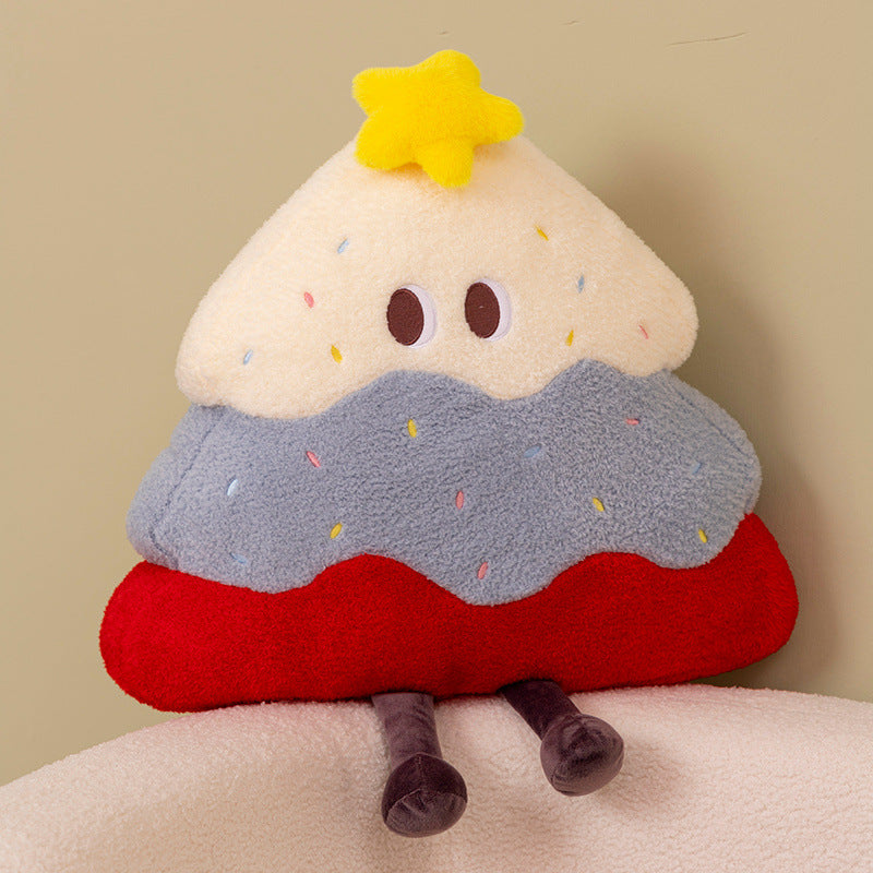 Plush cat cuddle pillow with large glitter eyes