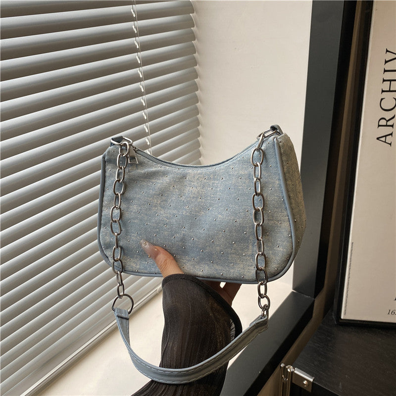 Vintage-Inspired Denim Hobo Bag Kalsten