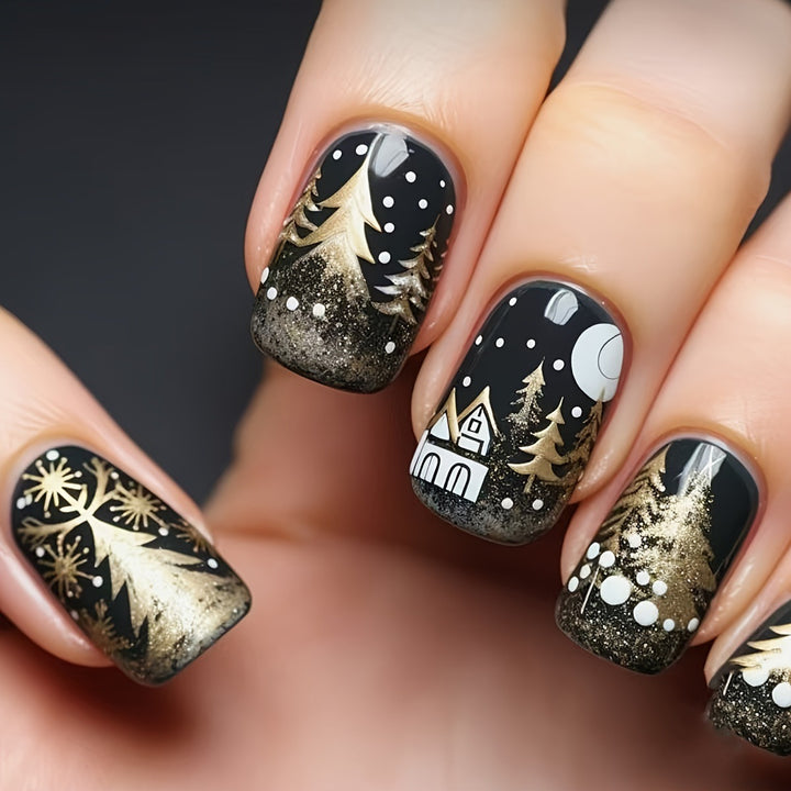 Festive Winter Pattern Nail Art Kalsten