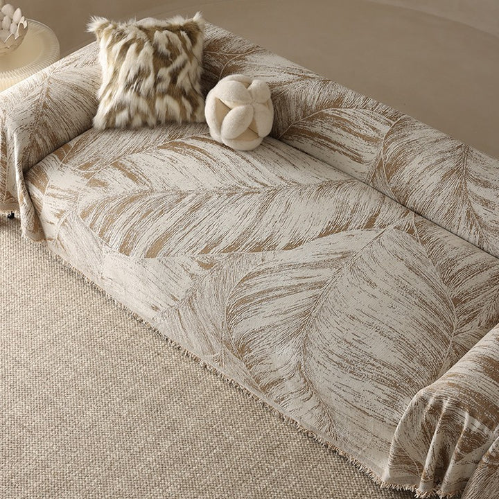 Artistic Leaf Pattern Throw Blanket