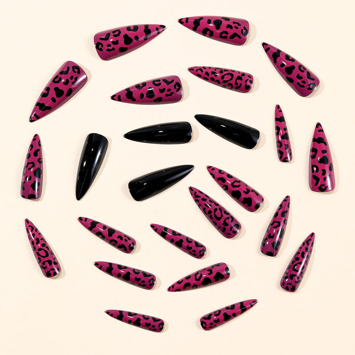 Fierce Leopard Print Stiletto Nail Extensions Kalsten