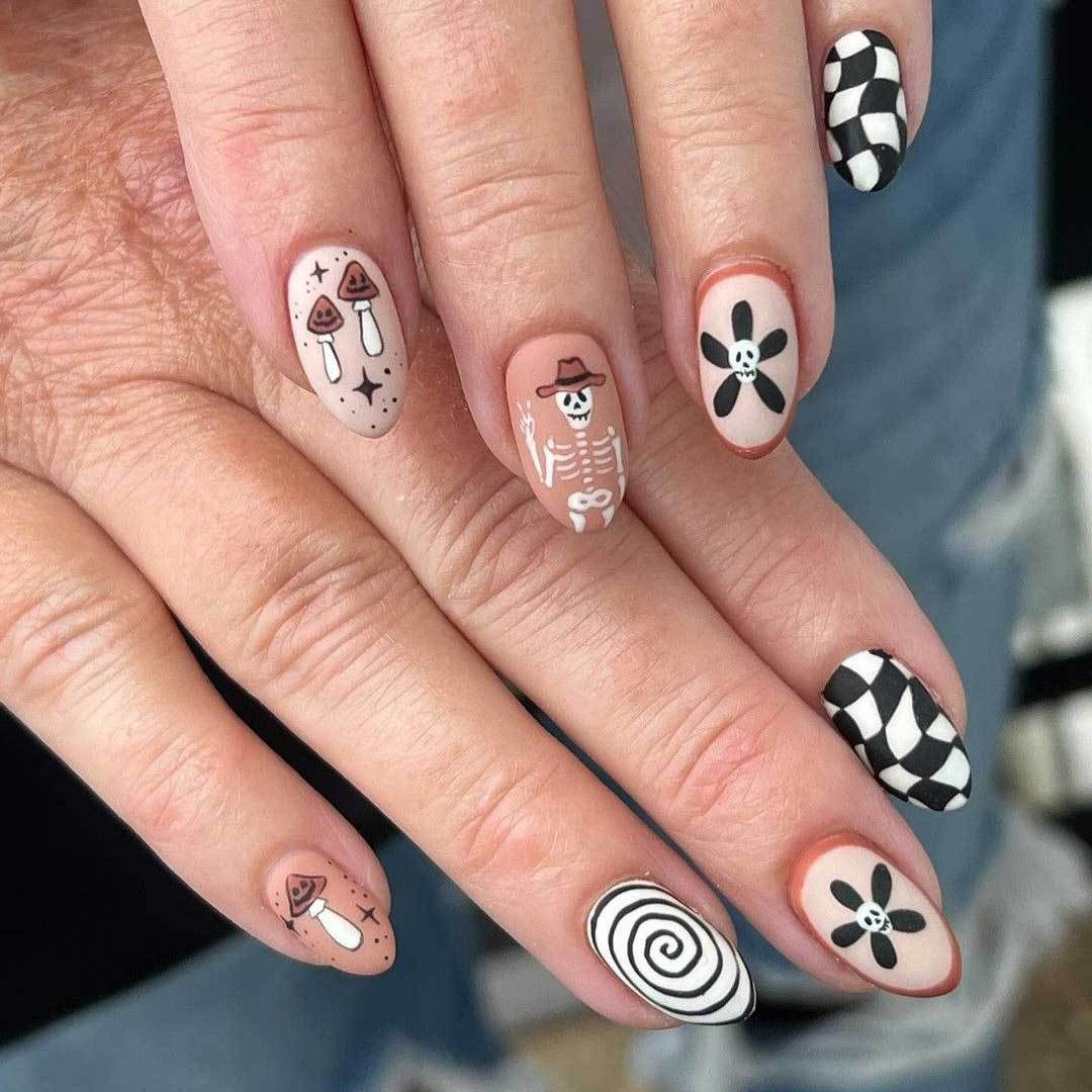 Creative Artistic Halloween-Themed Nail Art