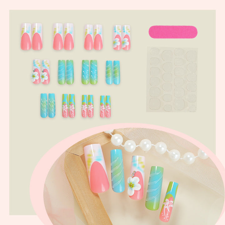 Floral-Themed Press-On Nail Art Set Kalsten