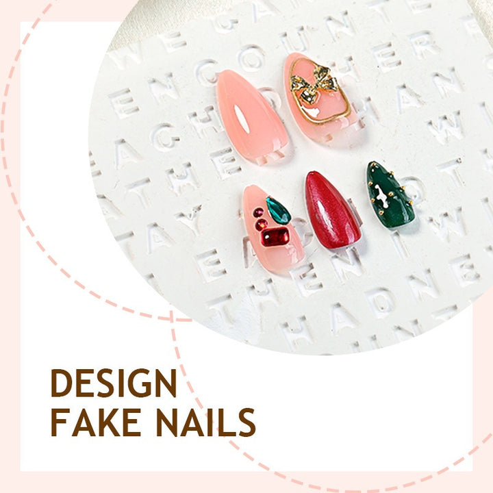 Artificial nail set with luxurious Christmas decoration Kalsten