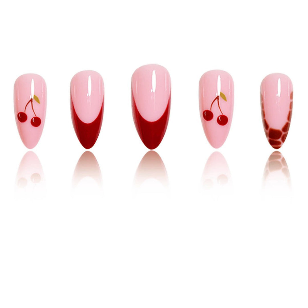 Artistic Cherry Nail Design Extensions Kalsten