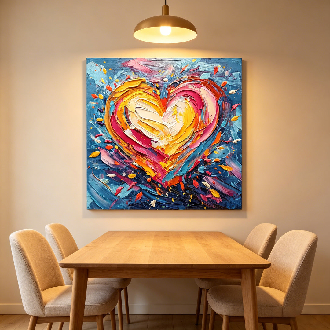 Artistic Heart Abstract Canvas Wall Art