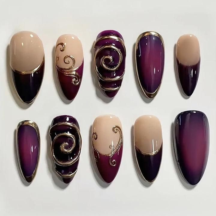 Glamorous artificial nail set with elegant decorations Kalsten