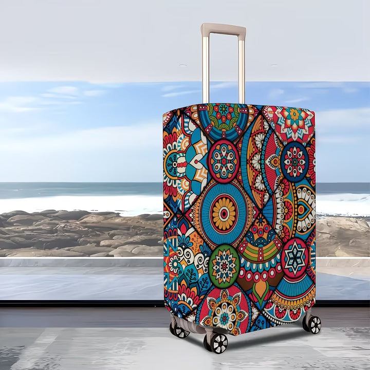 Unisex nan elastic suitcase cover with mandala pattern and telescopic handle compatibility Kalsten