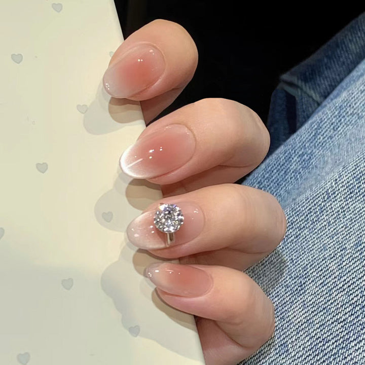 Elegant Press-On Nail Set with Glitter and Gloss Finish Kalsten