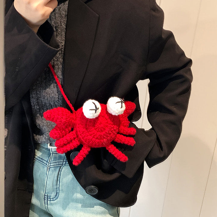 Crochet Crab-Shaped Crossbody Bag