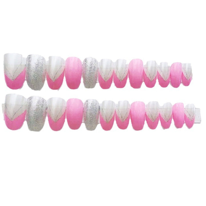 Press-On Nail Art Set with Glitter and Gradient Finish