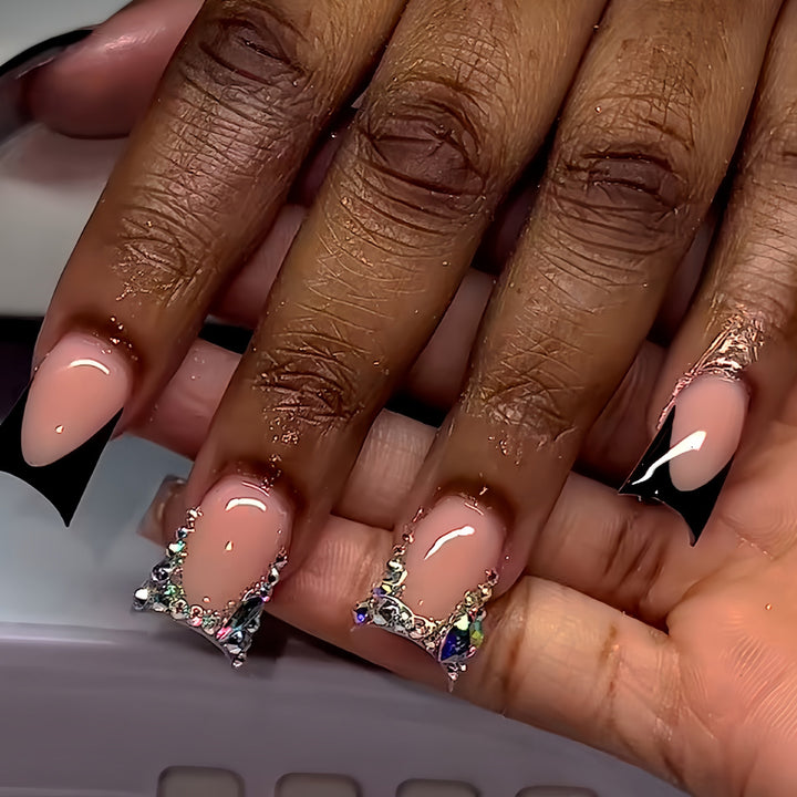 Glamorous Gem-Embellished Nail Enhancements Kalsten