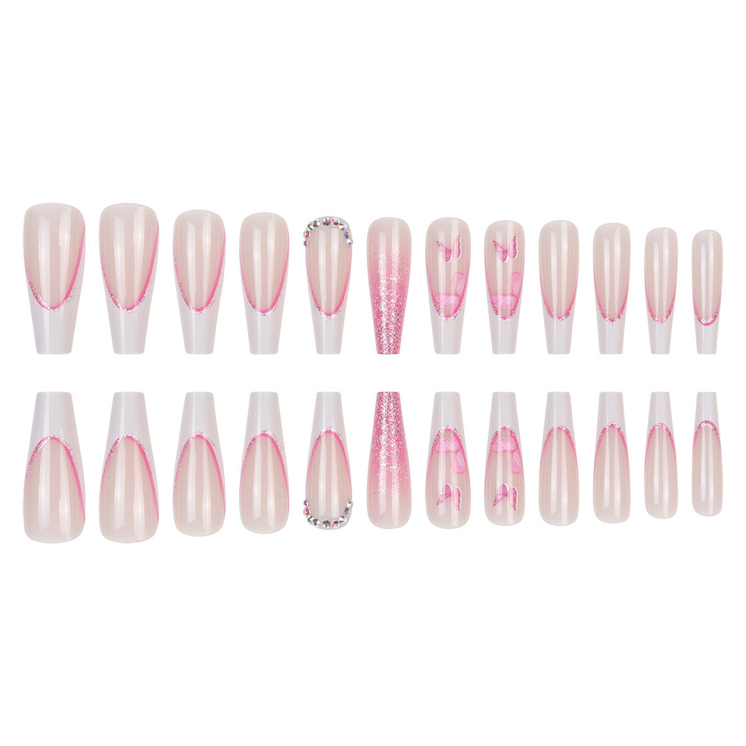 Elegant Floral Stiletto Press-On Nails Kalsten