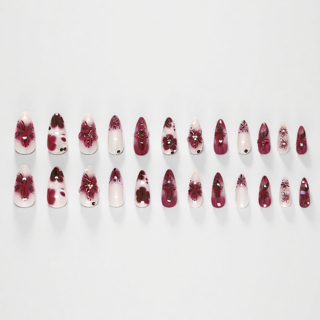 Floral 3D Press-On Nail Set Kalsten