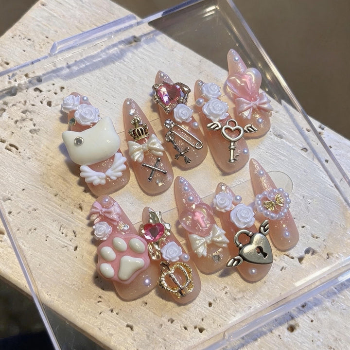 Whimsical Character-Themed 3D Press-On Nail Art Set