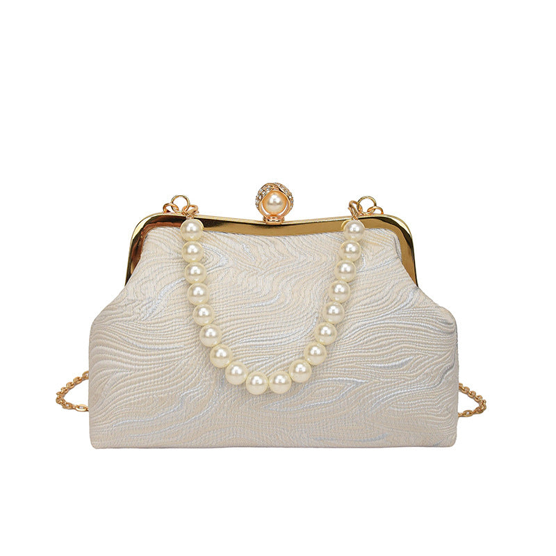 Elegant Pearl-Embellished Evening Handbag