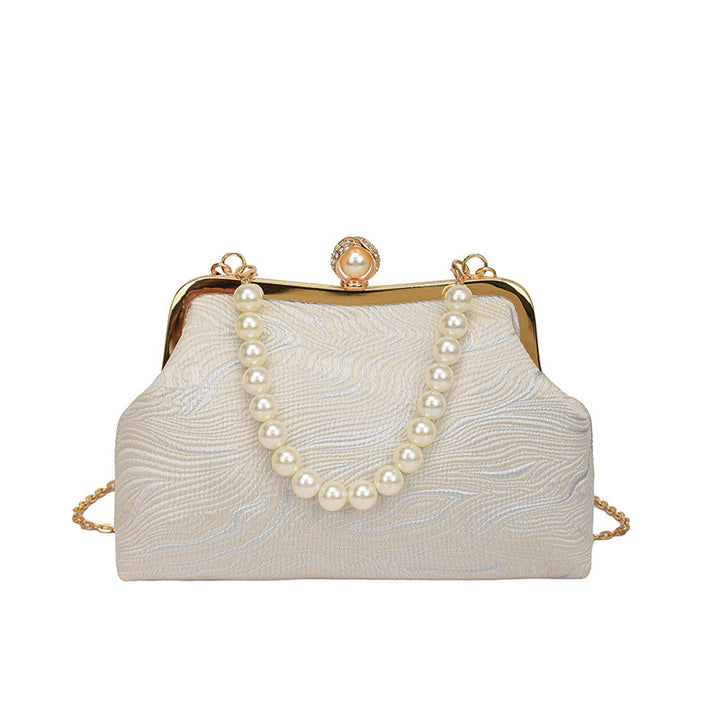 Elegant Pearl-Embellished Evening Handbag