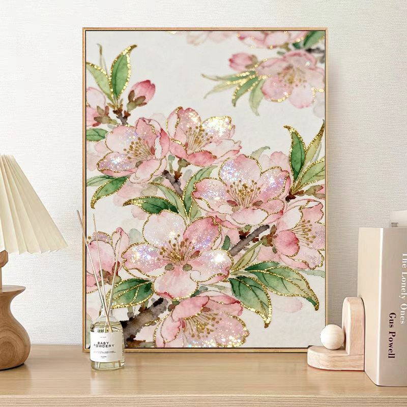 Floral Glitter Art Canvas Print Kalsten