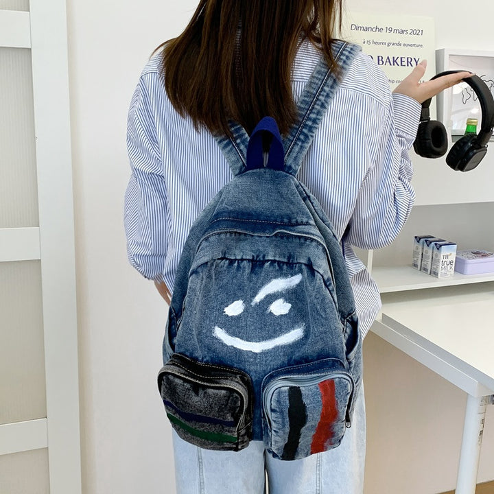 Artistic Denim Backpack Kalsten