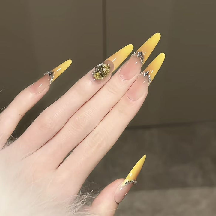 Stiletto Nail Extensions with Decorative Accents