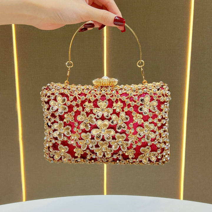 Floral Appliqué Evening Clutch