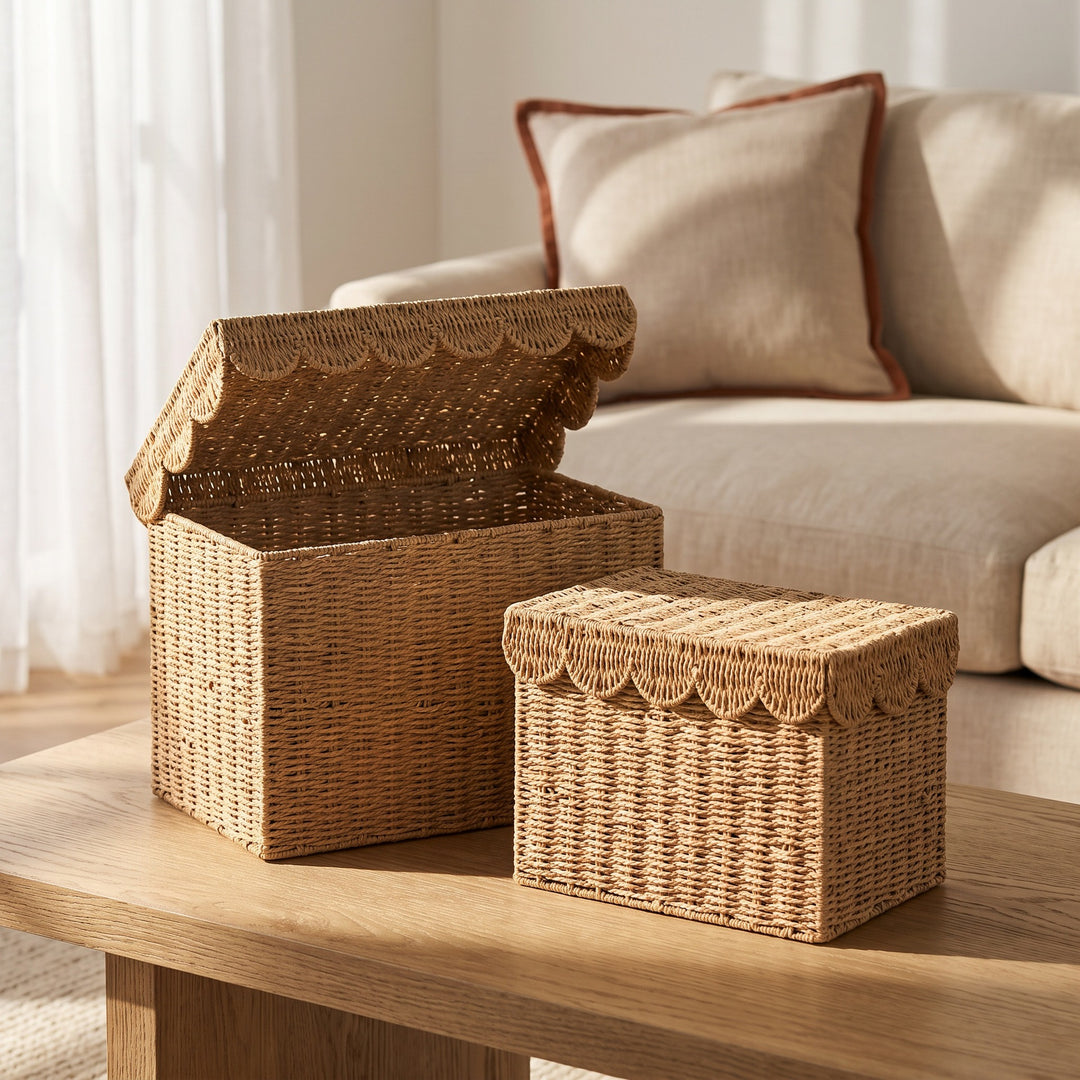 Playful storage basket with lid Kalsten