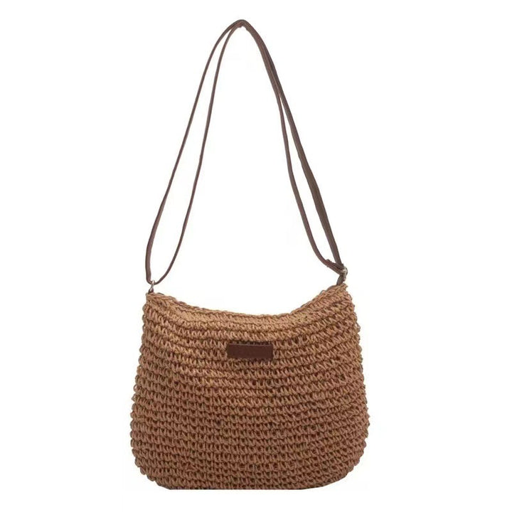 Hand-knotted shoulder bag with leather accents Kalsten